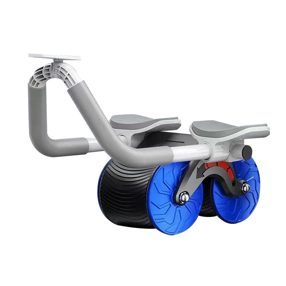 Automatic Rebound Abdomminal Wheel Ab Abdominal Muscle Exercise Roller with Timer Elbow Support blue