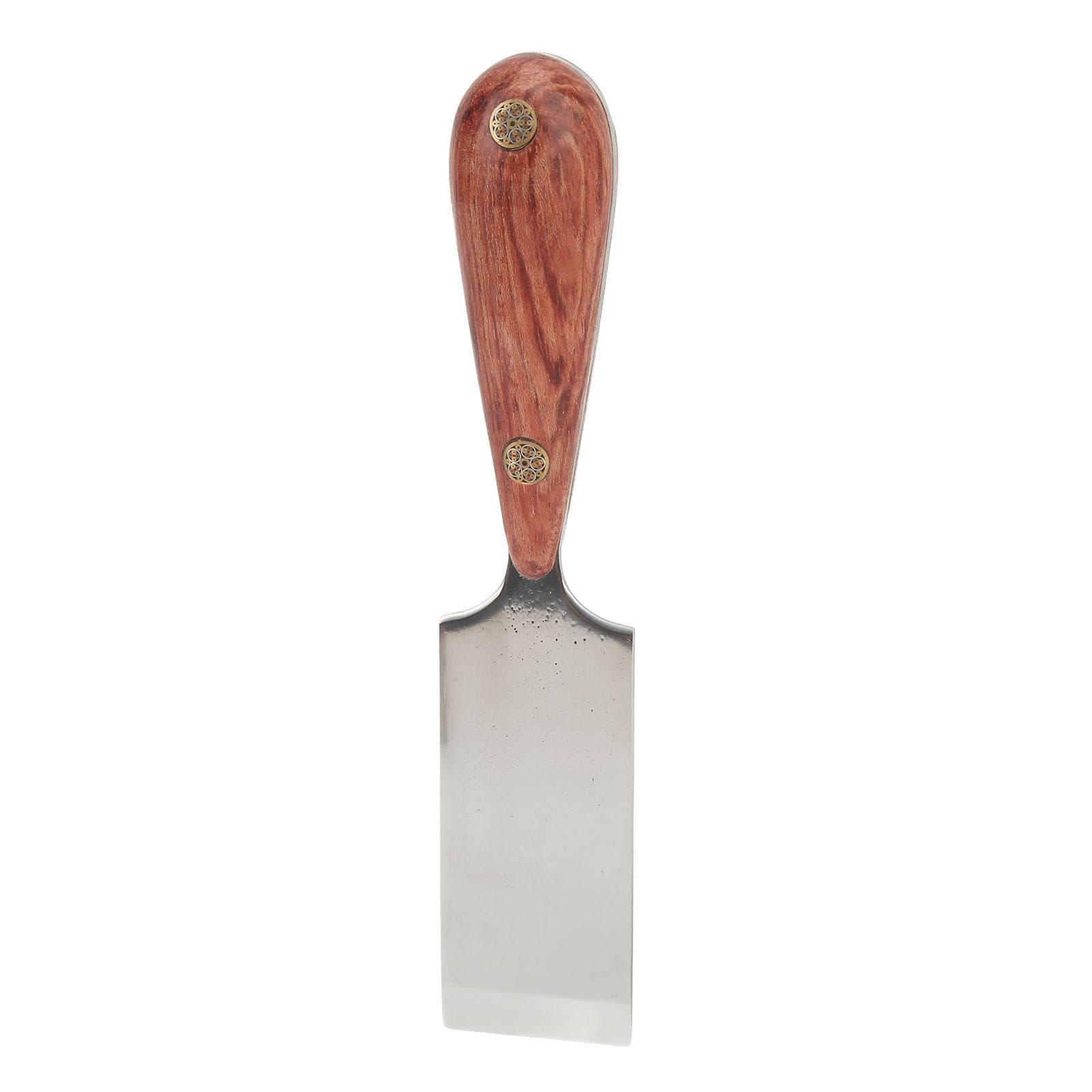 Leather Skiving Knife Sturdy Stainless Steel Flat Wood Handle Leather Knife DIY Leather Edge