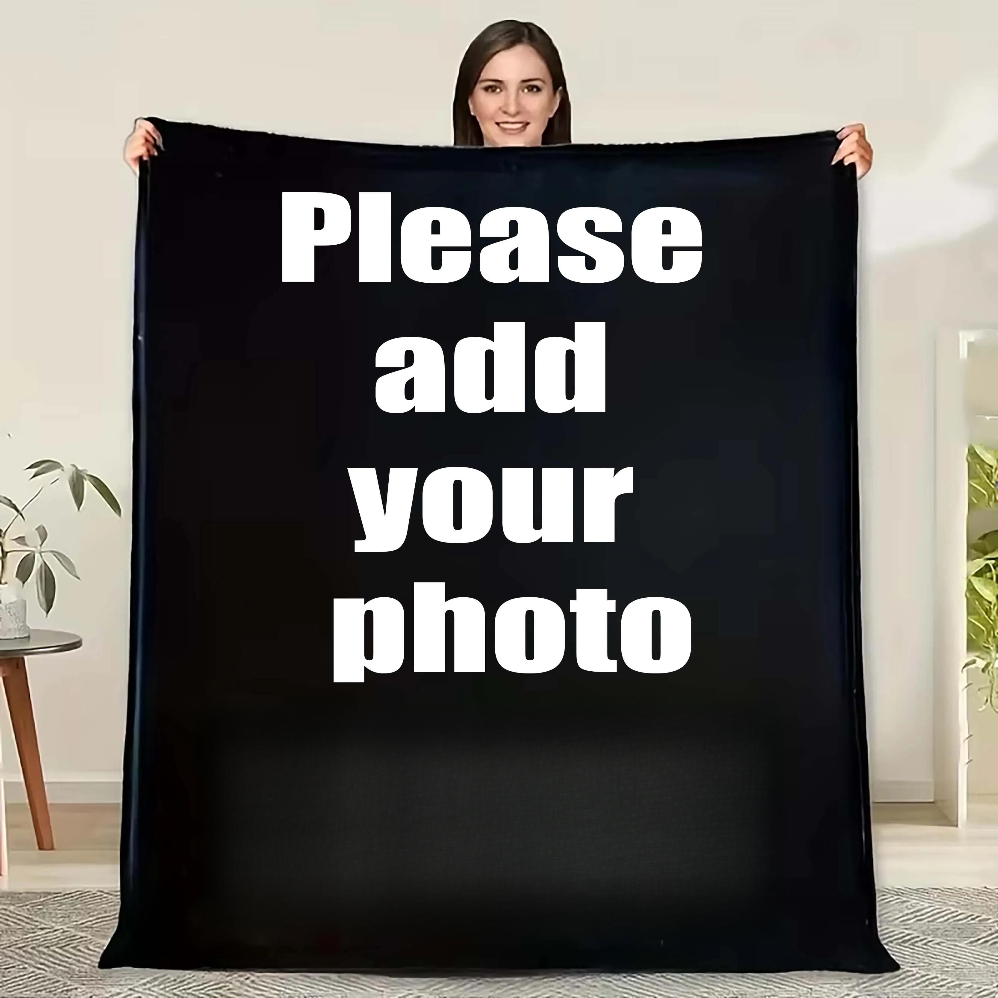 Personalized Photo Blanket Dropshipping Warm Customized Throw Blankets For Family Wedding Pets Birthday Gifts For Her Flannel 75 x 100cm