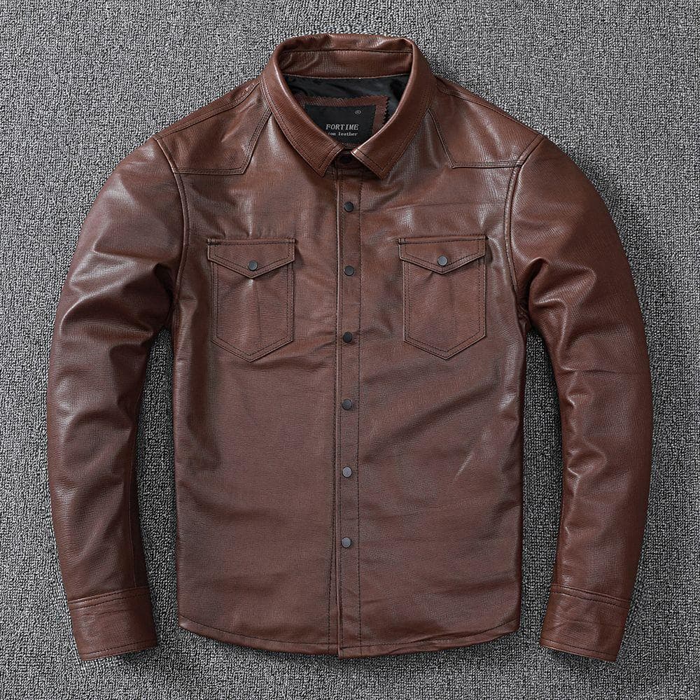 Sheepskin Leather Jacket for Men, Slim Fit Short Shirt, Leather Jacket, Jacket XXXXL