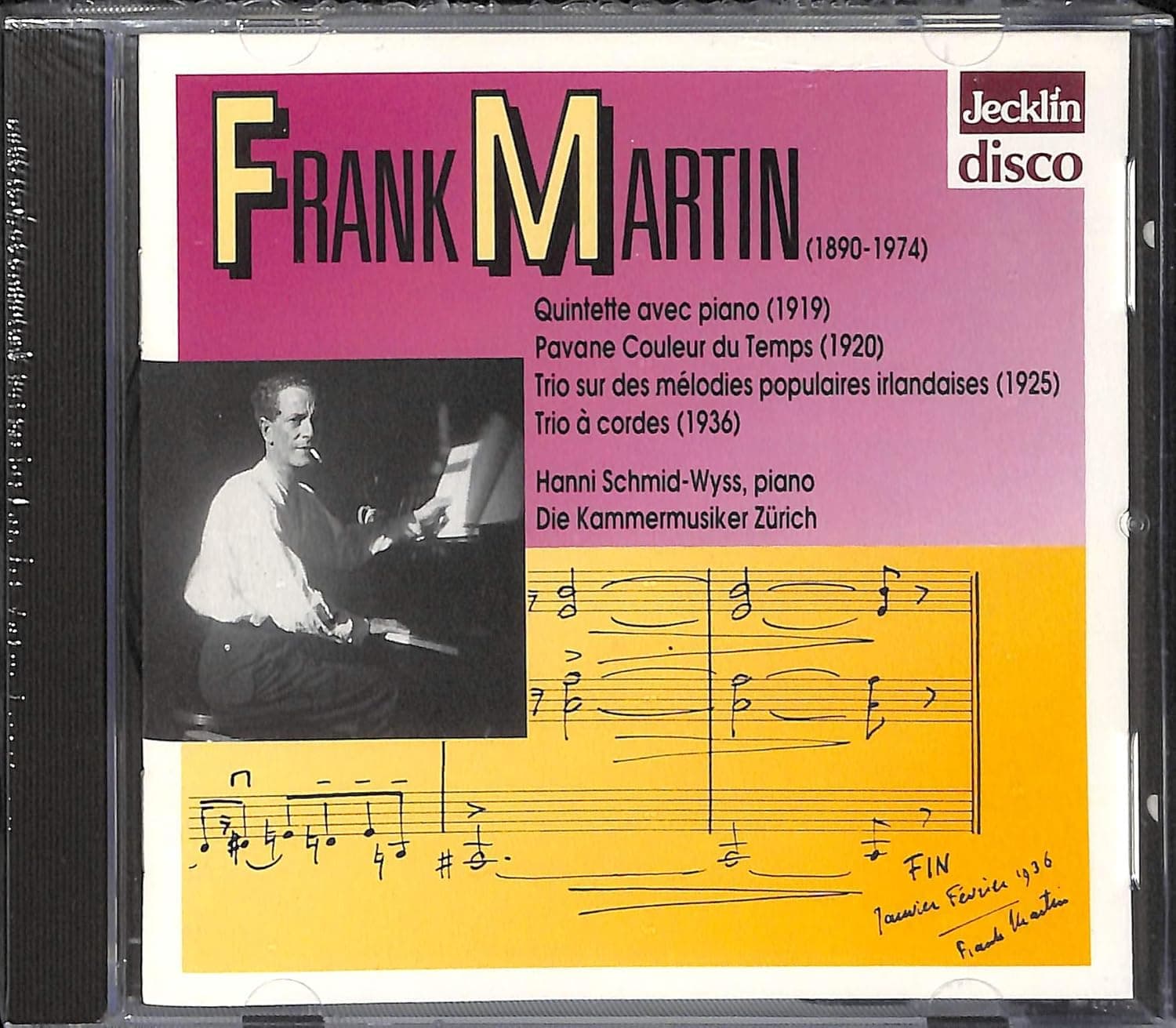 CD DIE KAMMERMUSIKER ZURICH - Martin: Piano Quintet JD6462 Non Japan Classical Used