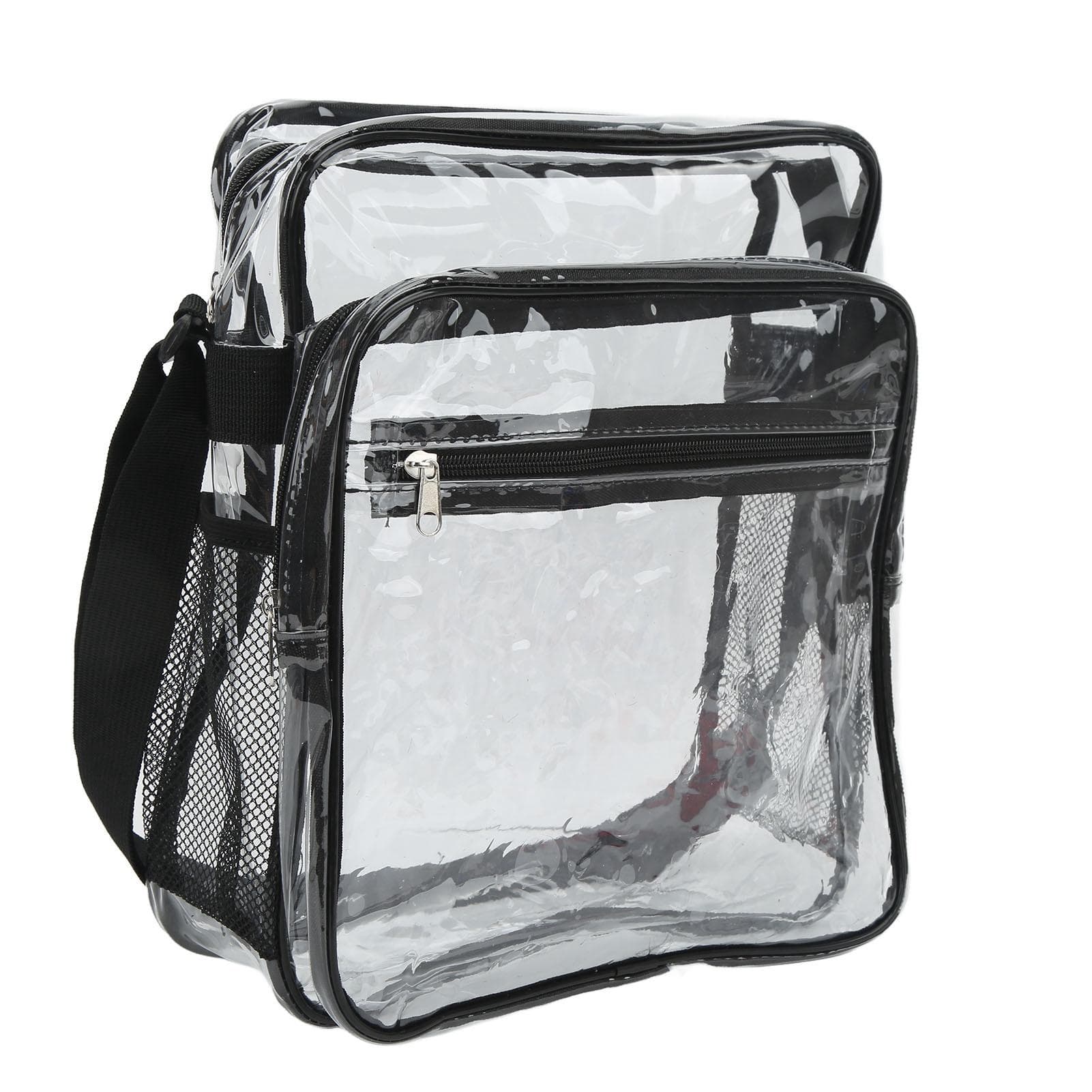 Clear Messenger Bag PVC Waterproof Visible Zipper Design Crossbody Tote Shoulder Bag for Travel