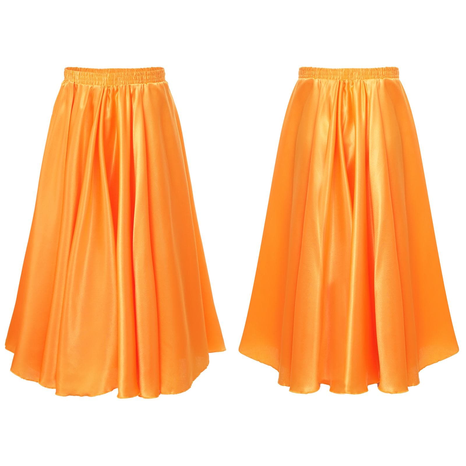 Kids Girl Long Full Circle Ballroom Dance Skirt Flamenco Cha Cha Latin Rumba Samba Maxi Skirt Dancewear 11-12 Years