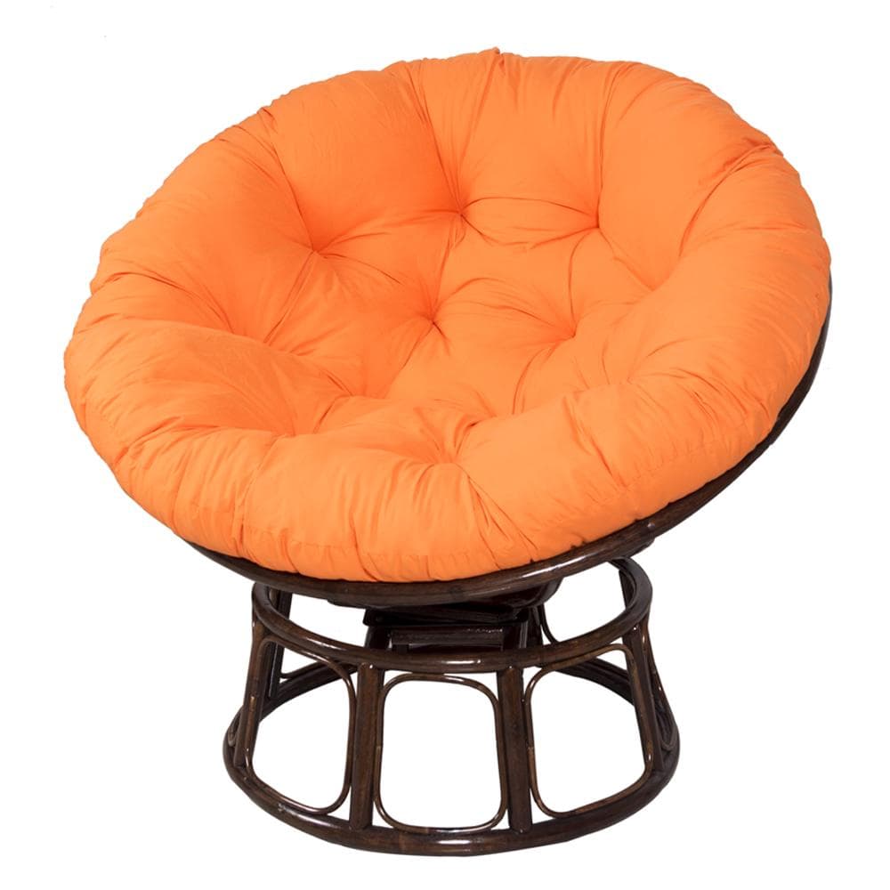 40-inch Papasan Chair Cushion Terrace Cushion Comfortable Hanging Chair Round Floor Cushion 100x100cm orange