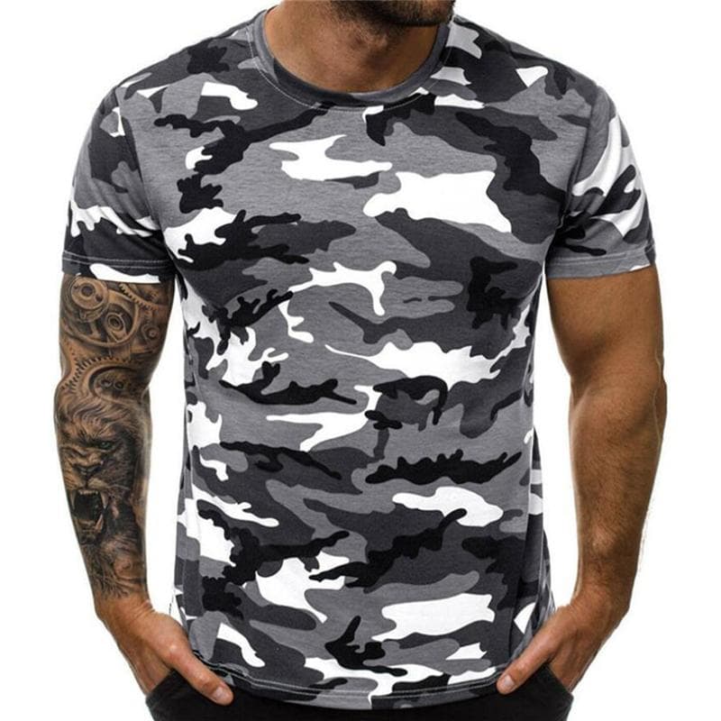 Summer Fashion Camouflage T-shirt Men Casual O-neck Cotton Streetwear T Shirt Men Gym Short Sleeve T Shirt Tops 2XL