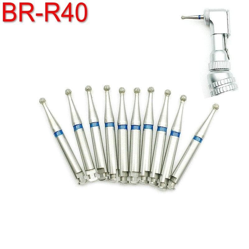 10pcs/box Dental Low Speed Diamond Burs For RA 2.35mm Shank Handpiece RA Diamond Burs Drill Polisher BR-R40