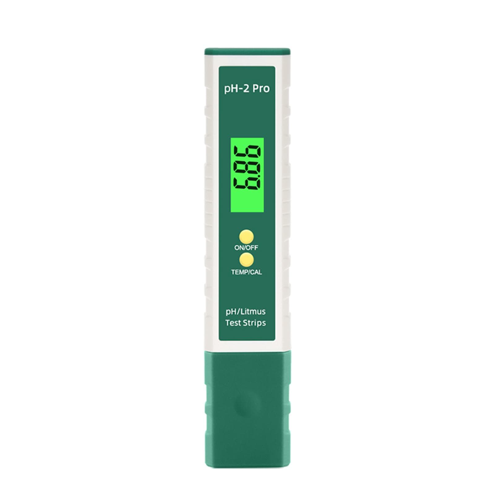 pH-2 Pro Water Quality Pen Digital pH Meter 0.01 Accuracy Tester Pen -2.00~16.00 Measuring Range green