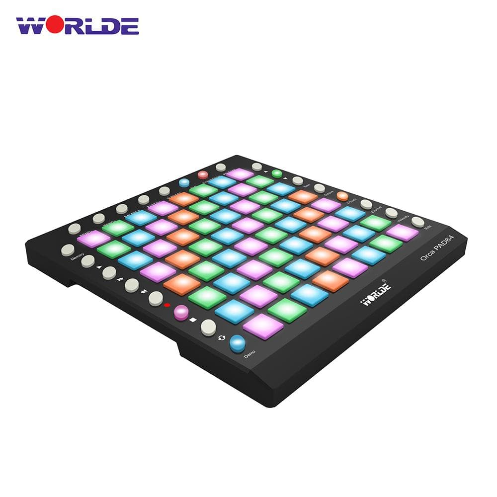 WORLDE ORCA PAD64-A Portable USB MIDI Drum Pad Controller 64 RGB Backlit Black2