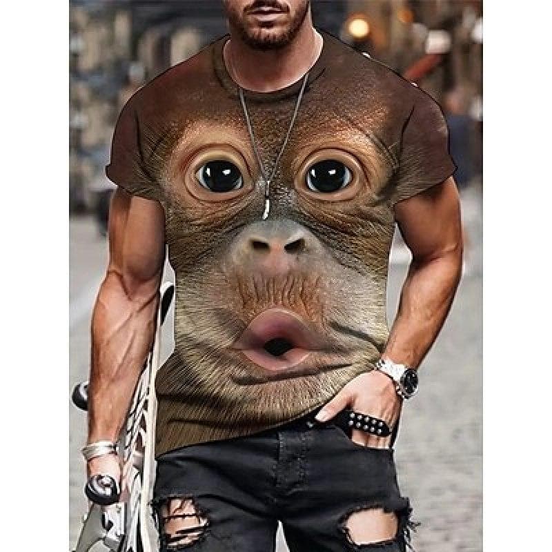 Men's T shirt Tee Graphic Animal Lion Crew Neck Clothing Apparel 3D Print Outdoor Daily Short Sleeve Print Vintage Fashion Designer 6XL