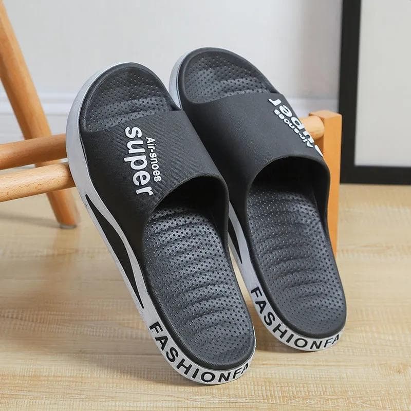 Men's and Women's Sports Slippers Summer Outdoor Wear Home Shoes Non-slip Wear-resistant Beach Sandals Bathroom Bath Slippers Soft Sole Slippers 38-39 black