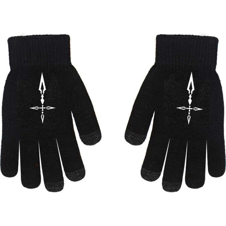 One Piece Luffy Chopper Zoro Nami Anime Online Game Peripheral Gloves Full-finger Black Non-slip Thickening To Keep Warm Average Size