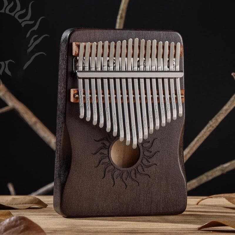 Hluru Kalimba 21 Keys Musical Instrument Full Wood Maple Kalimba 17 Keys with Sound Hole Mbira For Beginner 17 keys black