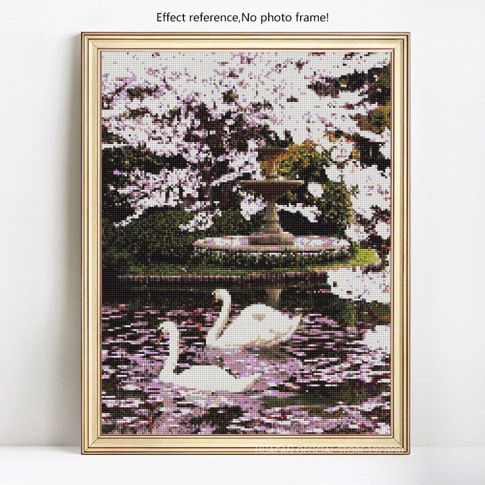 DIY Diamond Painting Animal Swan Embroidery Rhinestones Pictures Full Display Diamond 20X30CM