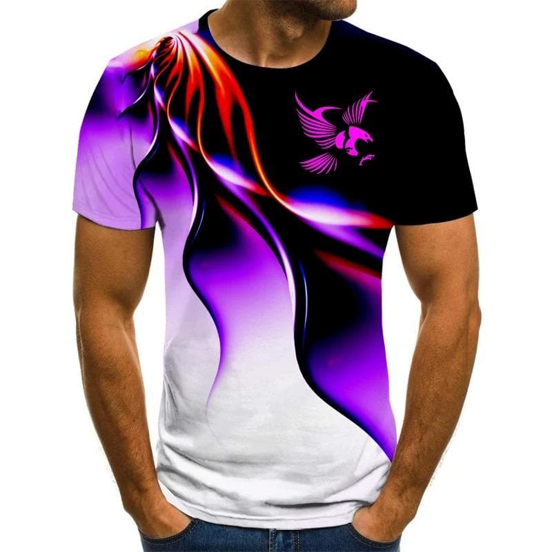 Eagle 3D Print Men's T-shirt Breathable Street Harajuku Streetwear Short Sleeve Men Women Hip Hop Casual Oversized Tops XL