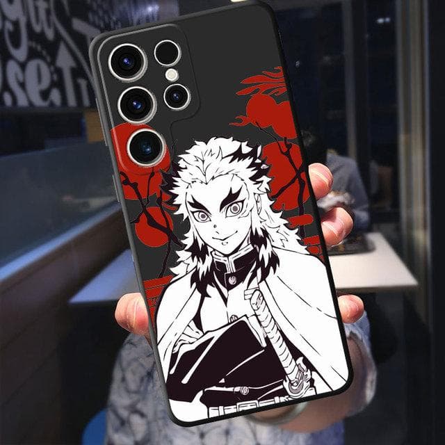 Japan Anime Kurama Demon Slayer Case For Samsung Galaxy S21 S23 Ultra 5g S8 S7 S10e S20 Fe S22 Plus S10 S9 Black Soft Cover Samsung S23 5G