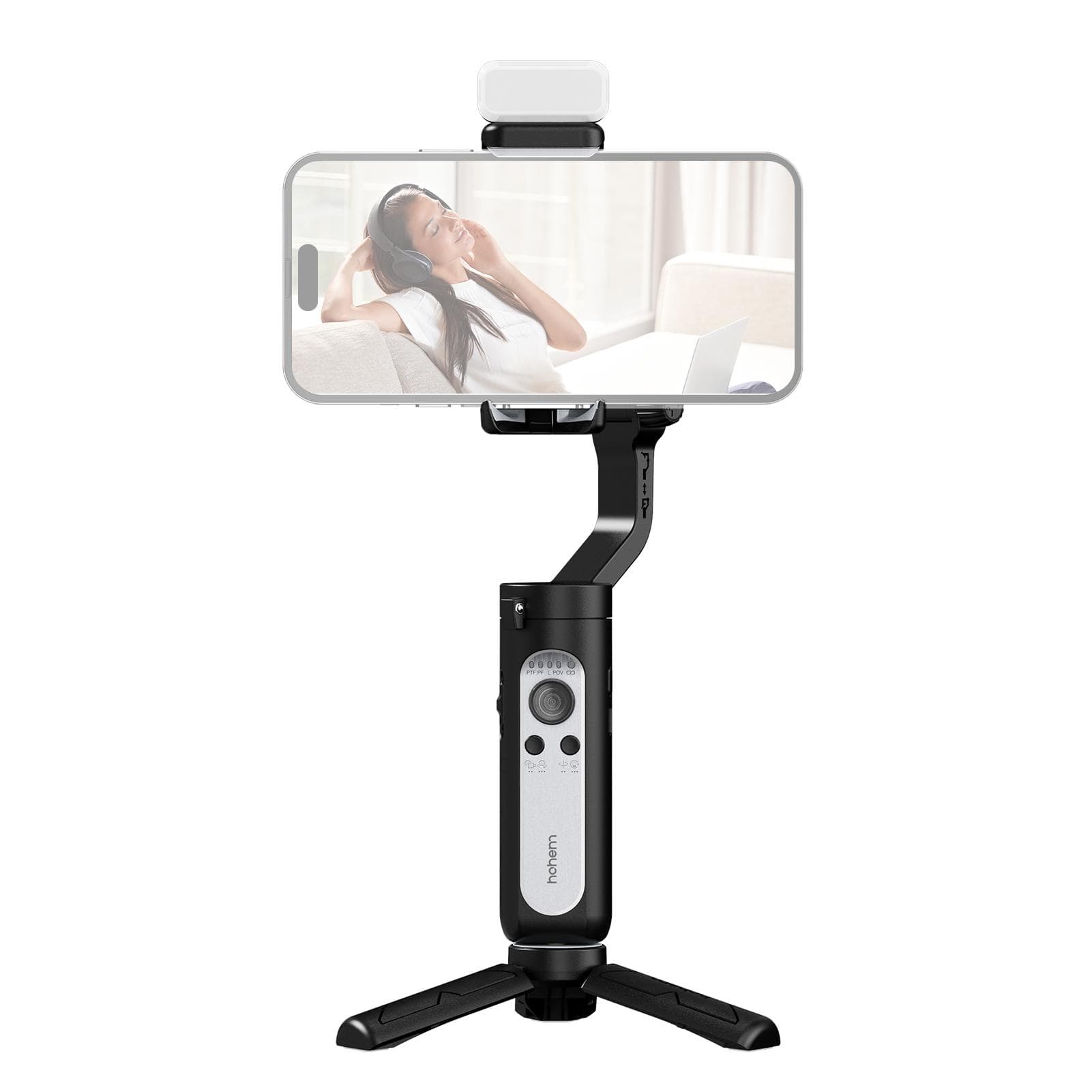 hohem iSteady XE 3-Axis Smartphone Gimbal Stabilizer Portable Phone Vlog Gimbal Anti-shake with With Fill Light black