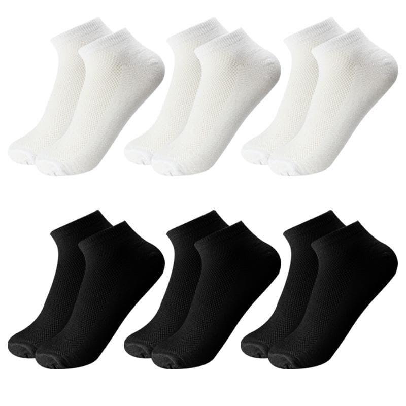 6 Pairs Solid Mesh Men's Socks Invisible Ankle Socks Men Summer Breathable Thin Boot Socks EUR38-44