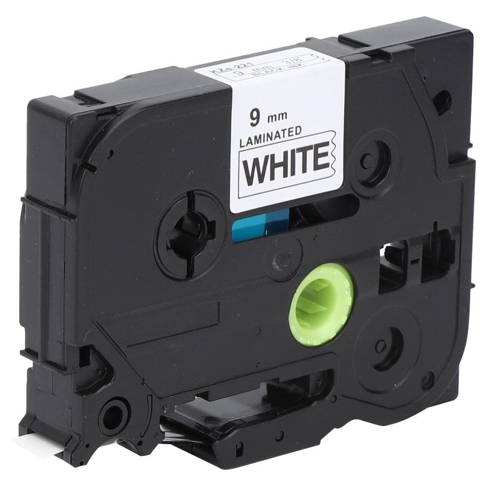 Laminated Label Tape Black on White 9mm Label Maker Color Tape for Brother TZe-221  621