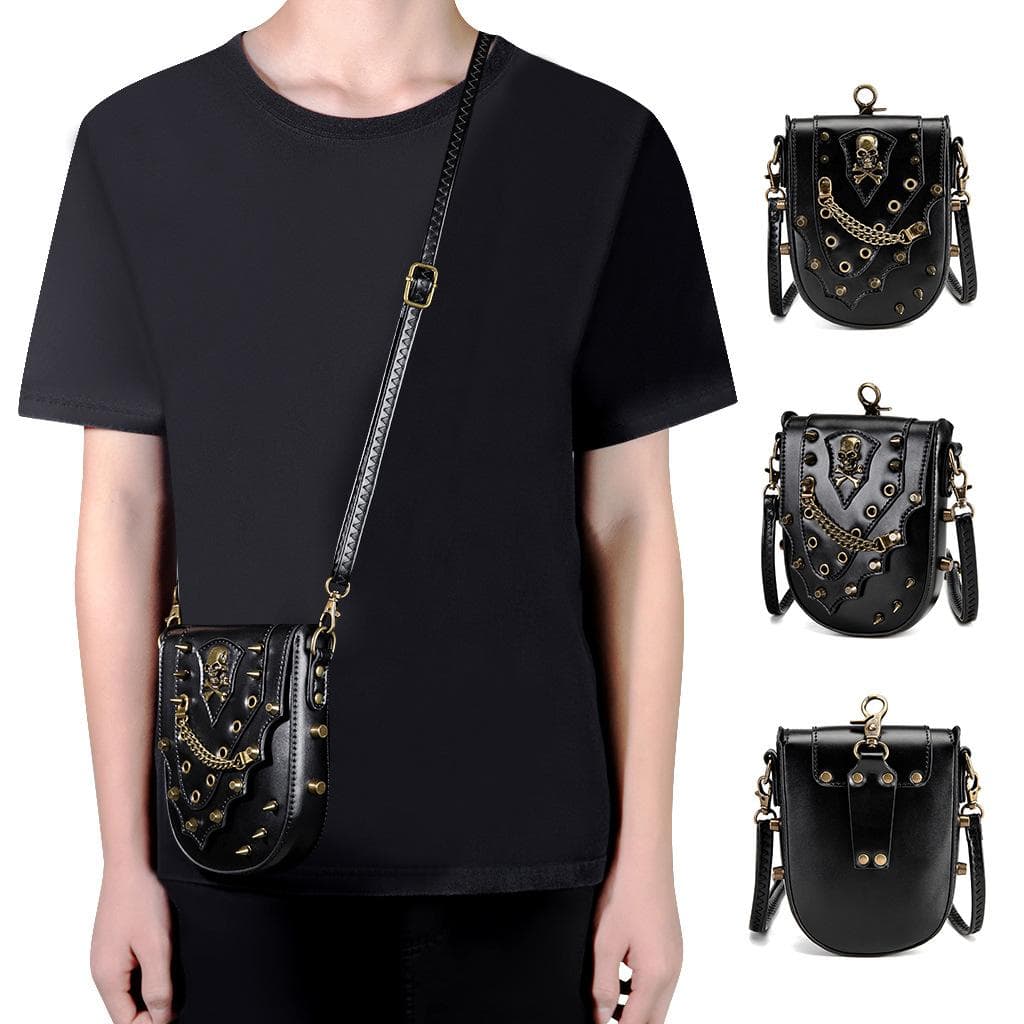 Original Niche Design Handbag, A Female Heavy Industry Metal-decorated Retro Style Mobile Phone Crossbody Bag
