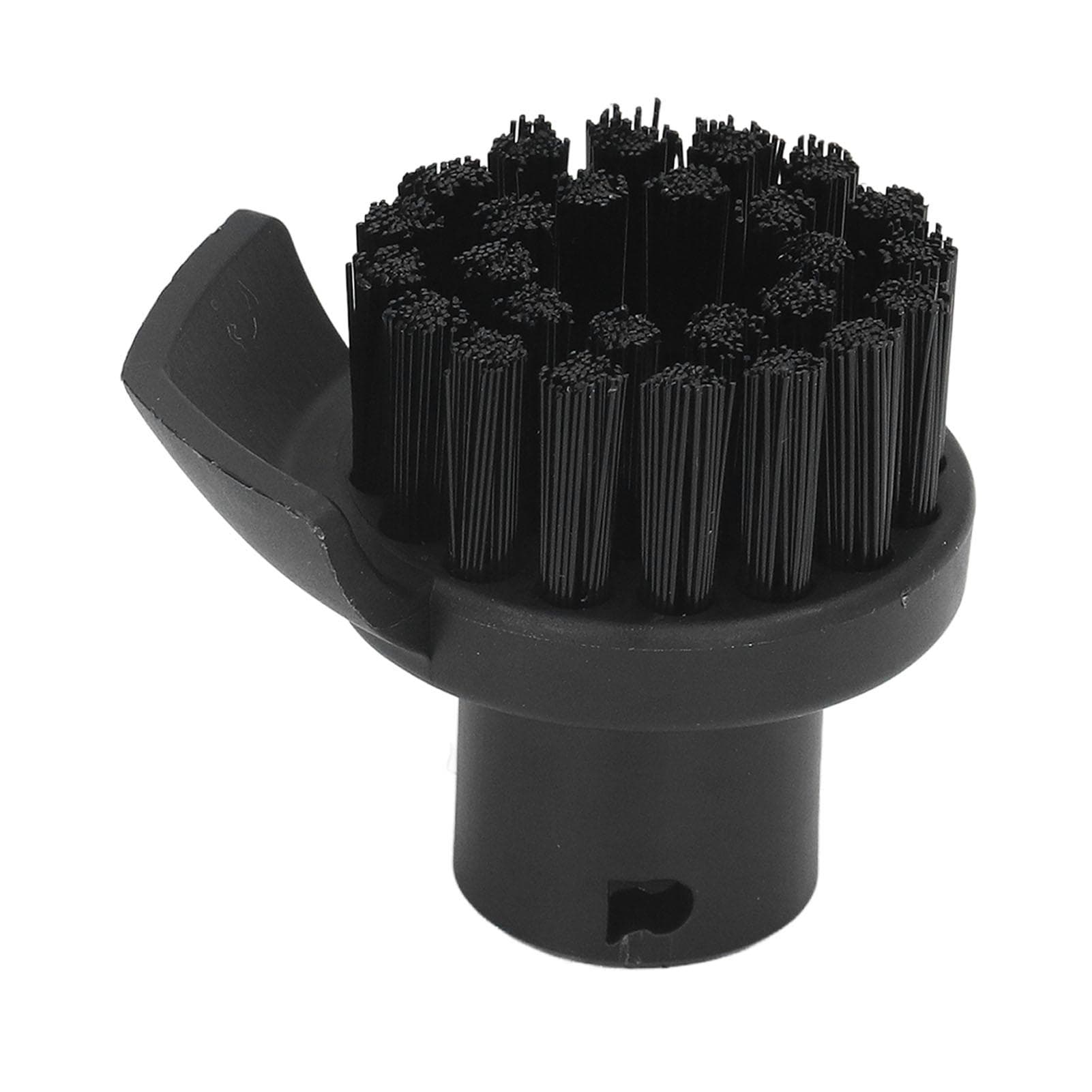 Steam Cleaner Round Brush Black Hard Bristles Cleaning Brush Replacement with Scraper for Karcher