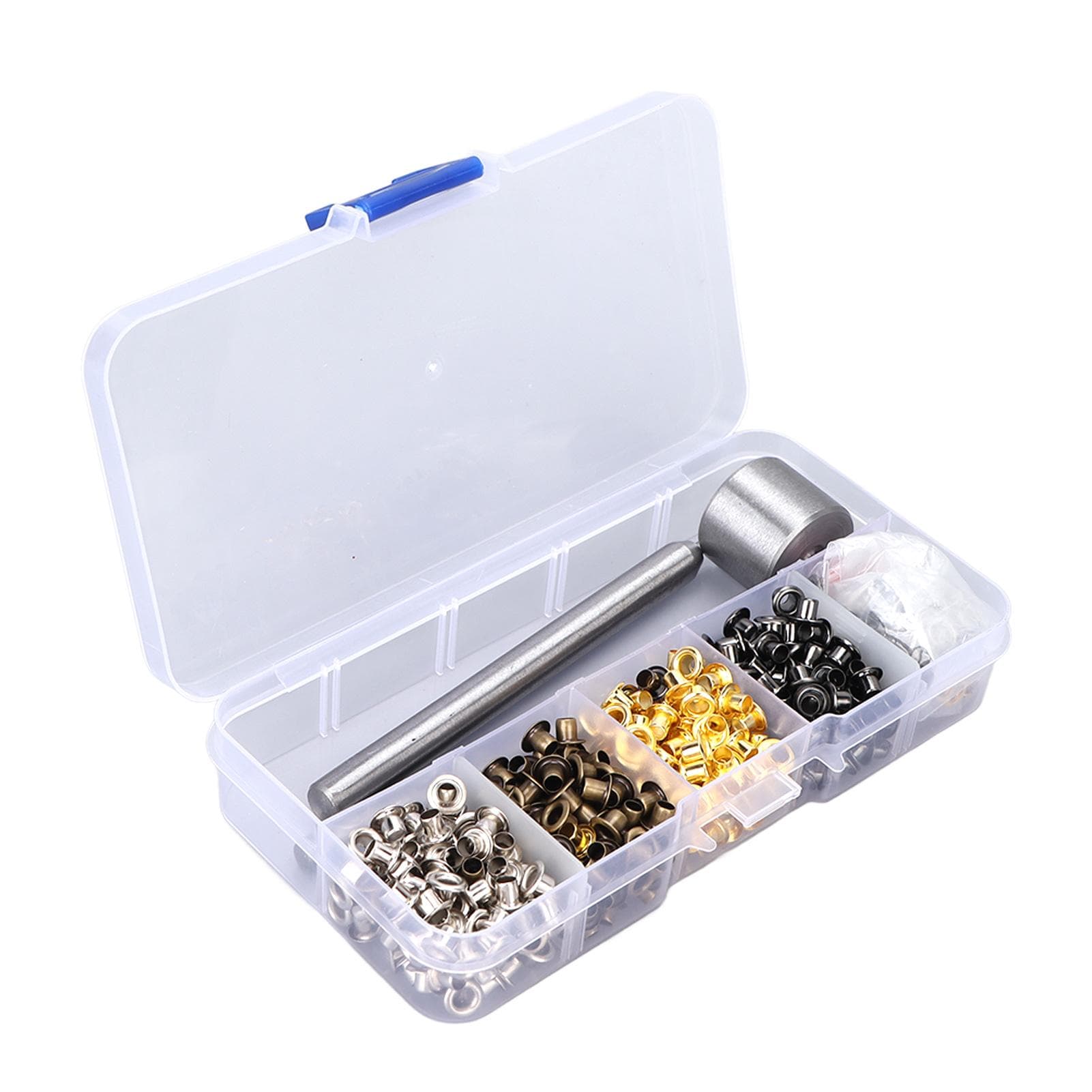 400pcs Grommets 3mm Plated Copper Metal Grommet Kit with Storage Box for Clothing Modification