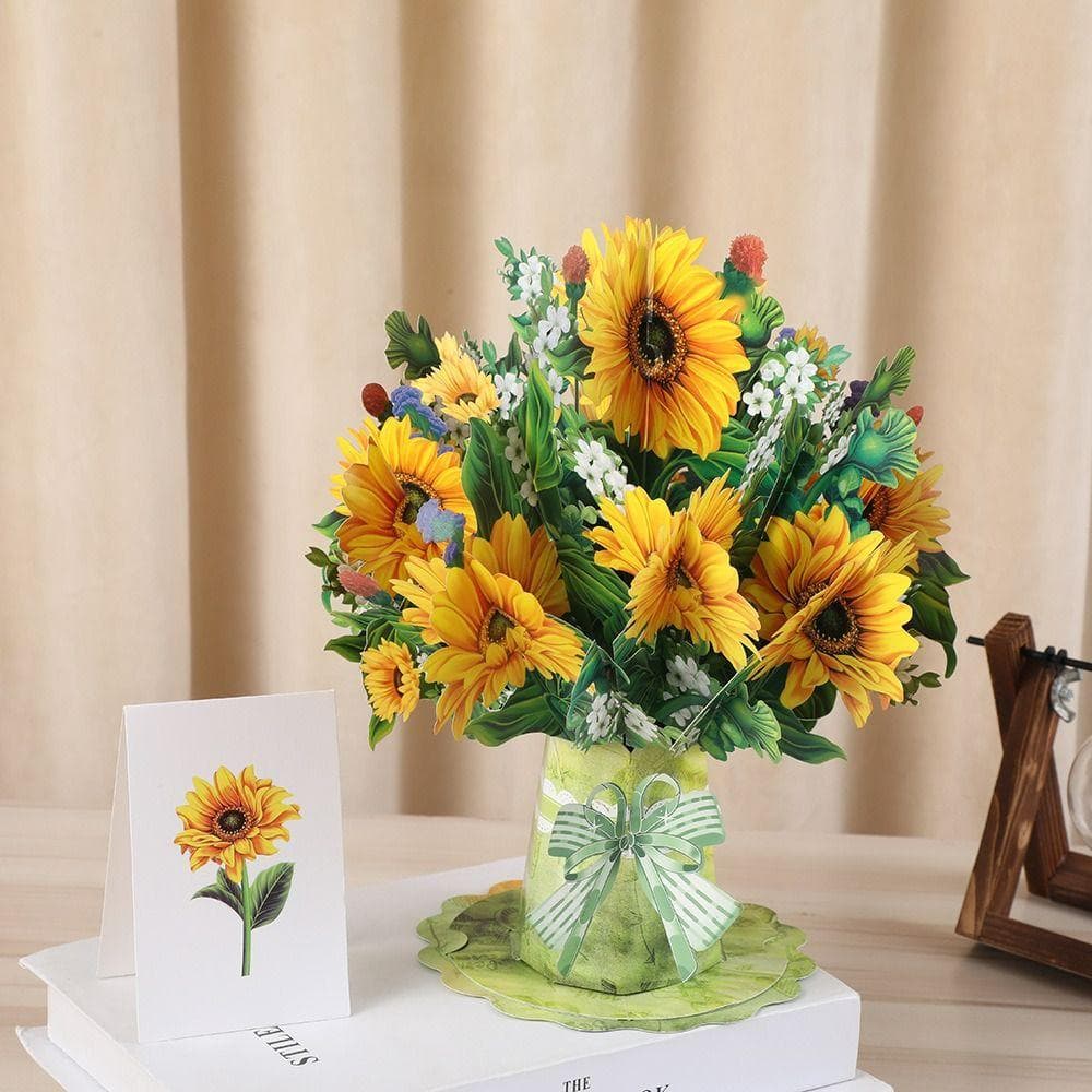 Carving Flower Mother's Day Birthday Greeting Card Wishing Handmade 3D Pop Up Greeting Card Creative Paper Thank You Card