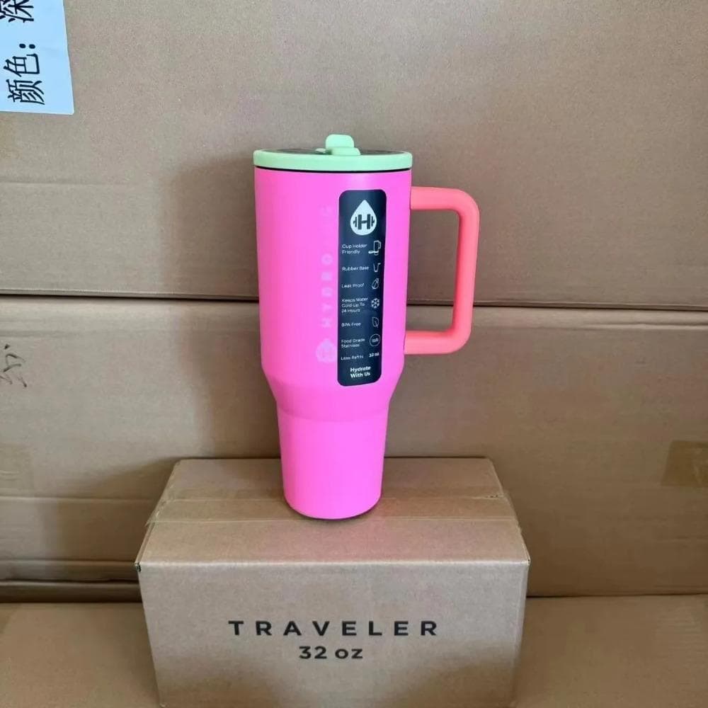 HydroJug Tumbler 32OZ/40OZ Traveler Straw Lid Stainless Steel Vacuum Insulated Car Mug Double Wall Thermal Iced Travel 40OZ orchid