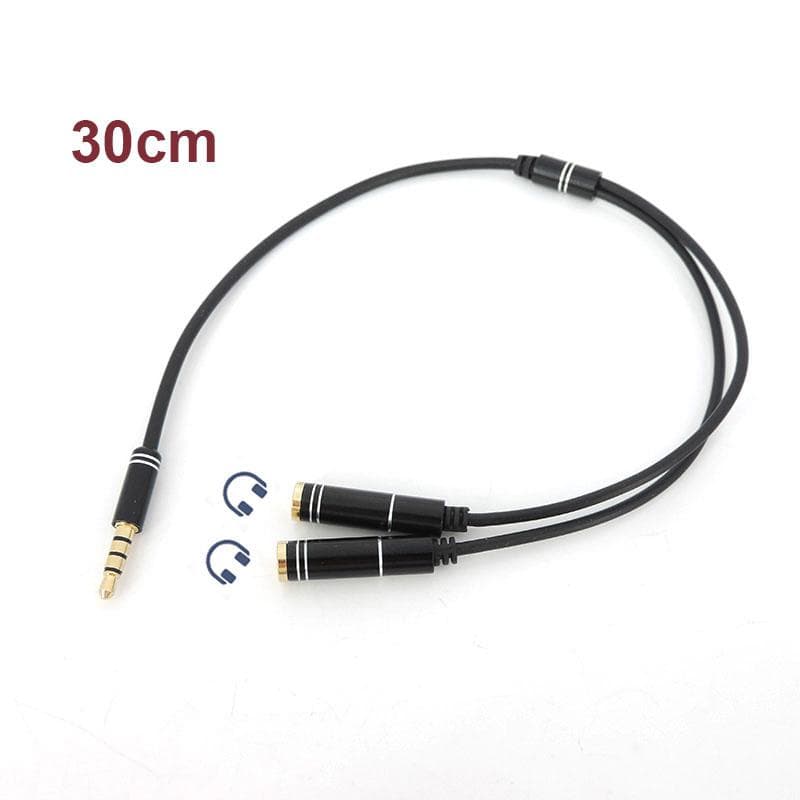 Audio Headphone Splitter Cable for Computer 3.5mm male Female to 2 way Dual Male female Mic Microphone AUX Y Splitter Headset no.1 pvc