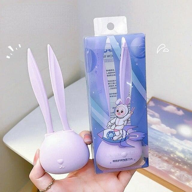 Little Rabbit Eyebrow Razor Eye Brow Shaver Safe Face Hair Removal Eyebrow Trimmer Makeup Tools For Women purple