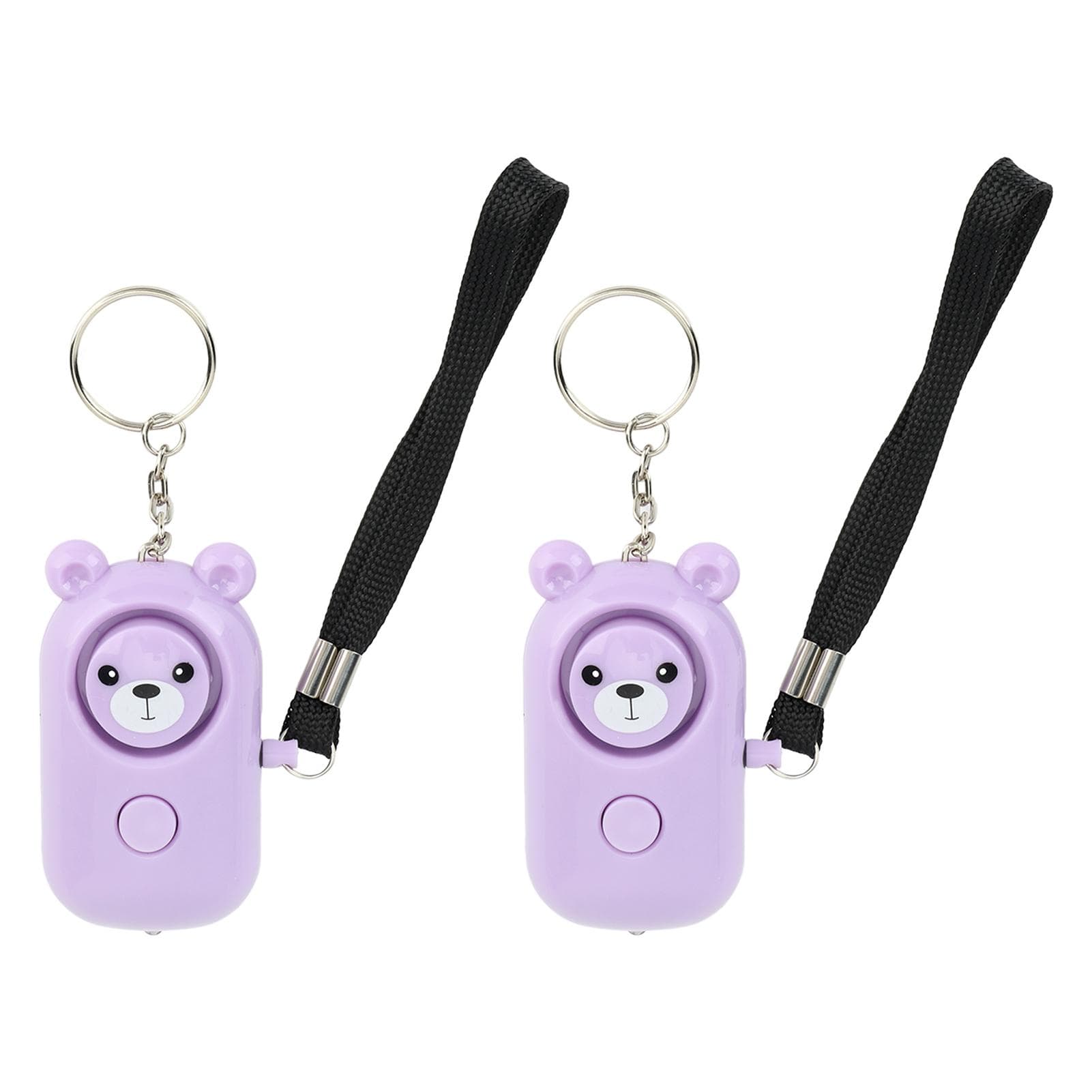 2PCS Safety Alarm Bear Style Emergency Alarms Keychain Protection Devices for Women Girls Kids