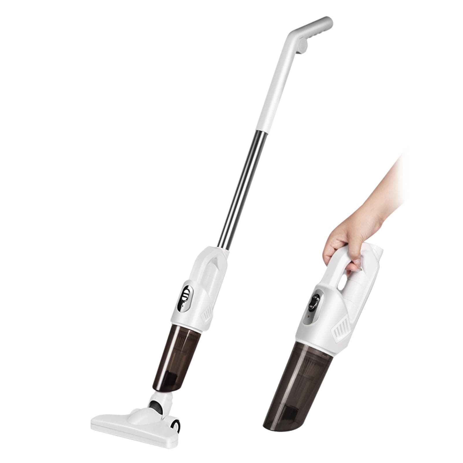 Cordless Vacuum Cleaner Rechargeable Stick Vacuum with 20000PA Powerful Suction 2 IN 1 Handle Car silver