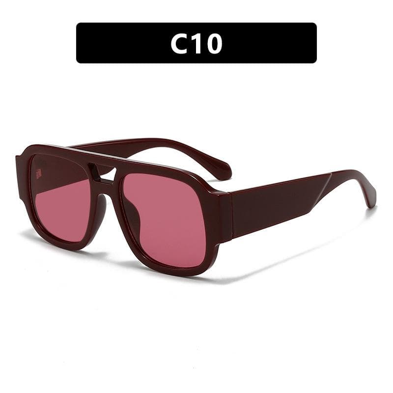 Steampunk Square Sunglasses UV400 Oversized Fashion Shades for Women Men Multicolor Punk Sun Glasses As Picture
