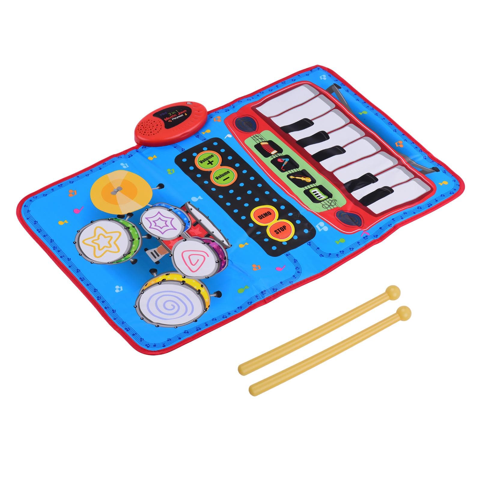 Ammoon 70 * 45cm Electronic Musical Mat Piano and Drum Kit 2-In-1 Music Play Mat Musical multicolour
