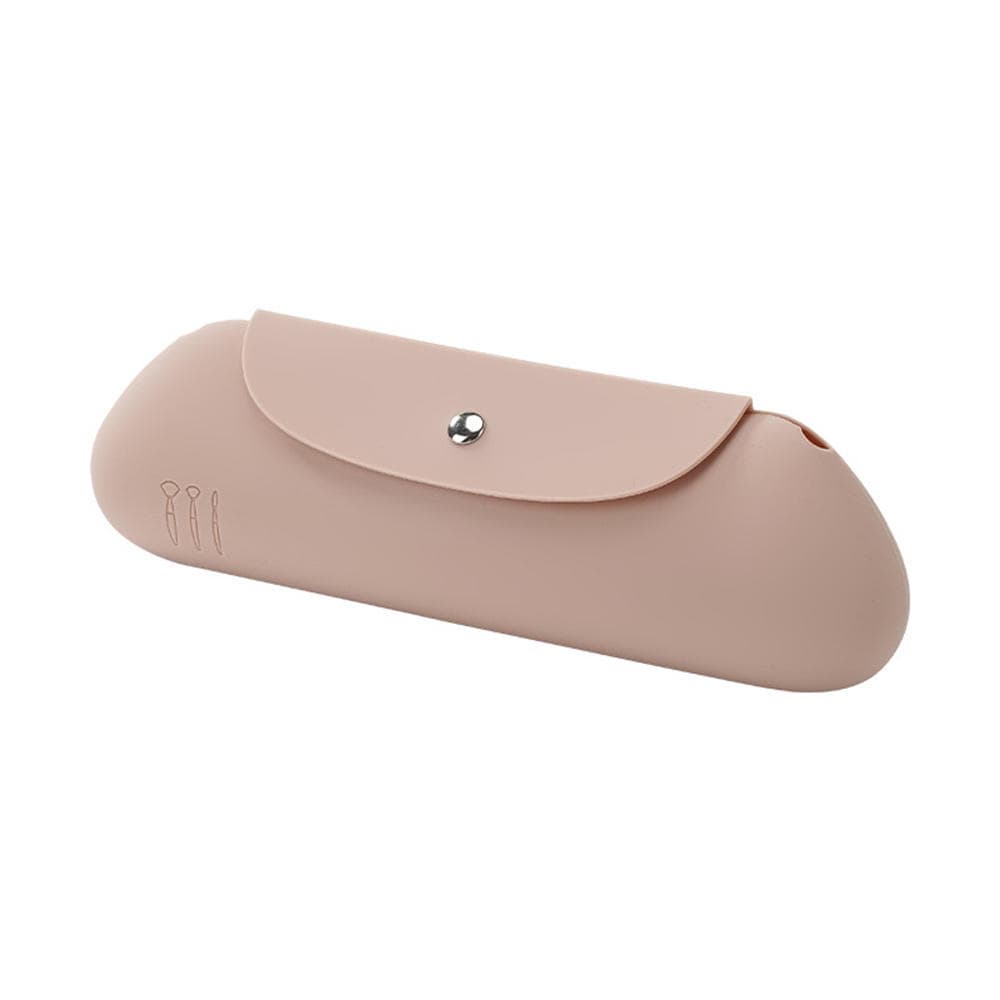 Cosmetic Bag Makeup Brush Storage Bag Portable Travel Wash Toiletries Organizer Silicone Waterproof khaki