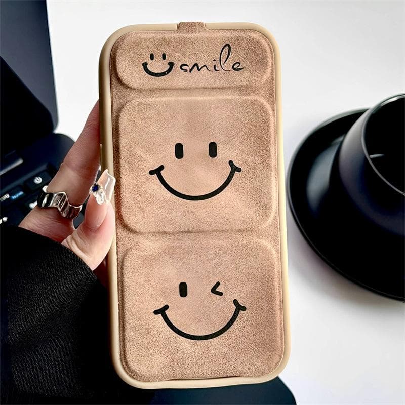 Flip Magnetic Sling Bracket Smiley Face Suitable for Iphone14/15pro Apple 16 Mobile Phone Case 11 Creative 12pro iPhone 11