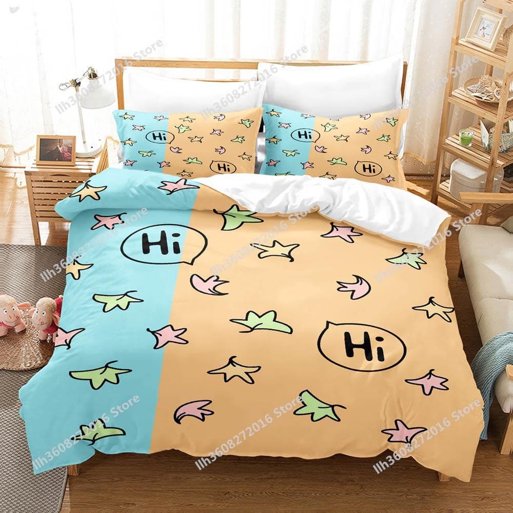Heartstopper Bedding Set Single Twin Full Queen King Size Bed Set Adult Kid Bedroom Duvetcover Sets 3D Print Anime Maple Le US Twin(172x218cm)