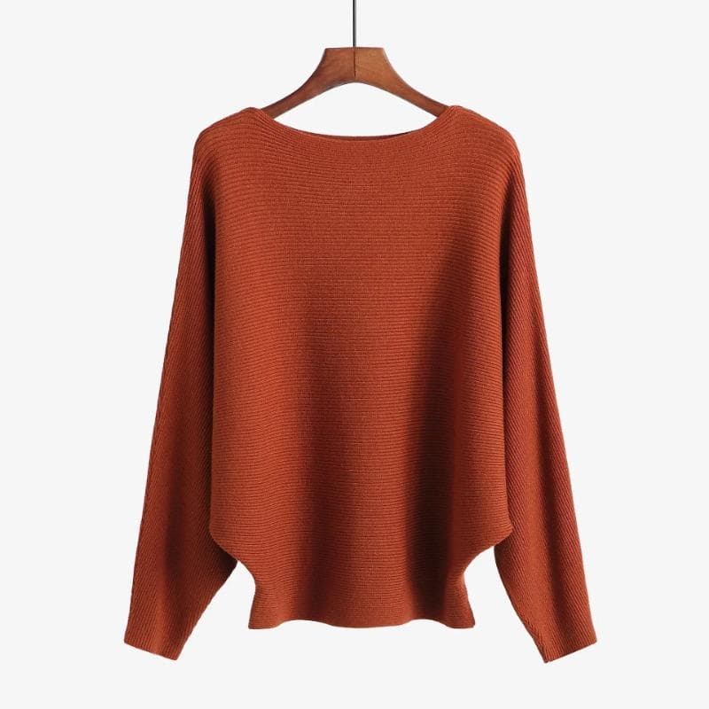 Autumn Batwing Long Sleeve Knitted Sweater Casual Slash Neck Solid Warm Pullover Fashion 18 Colors Loose Jumpers Tops 29626 One Size ultra