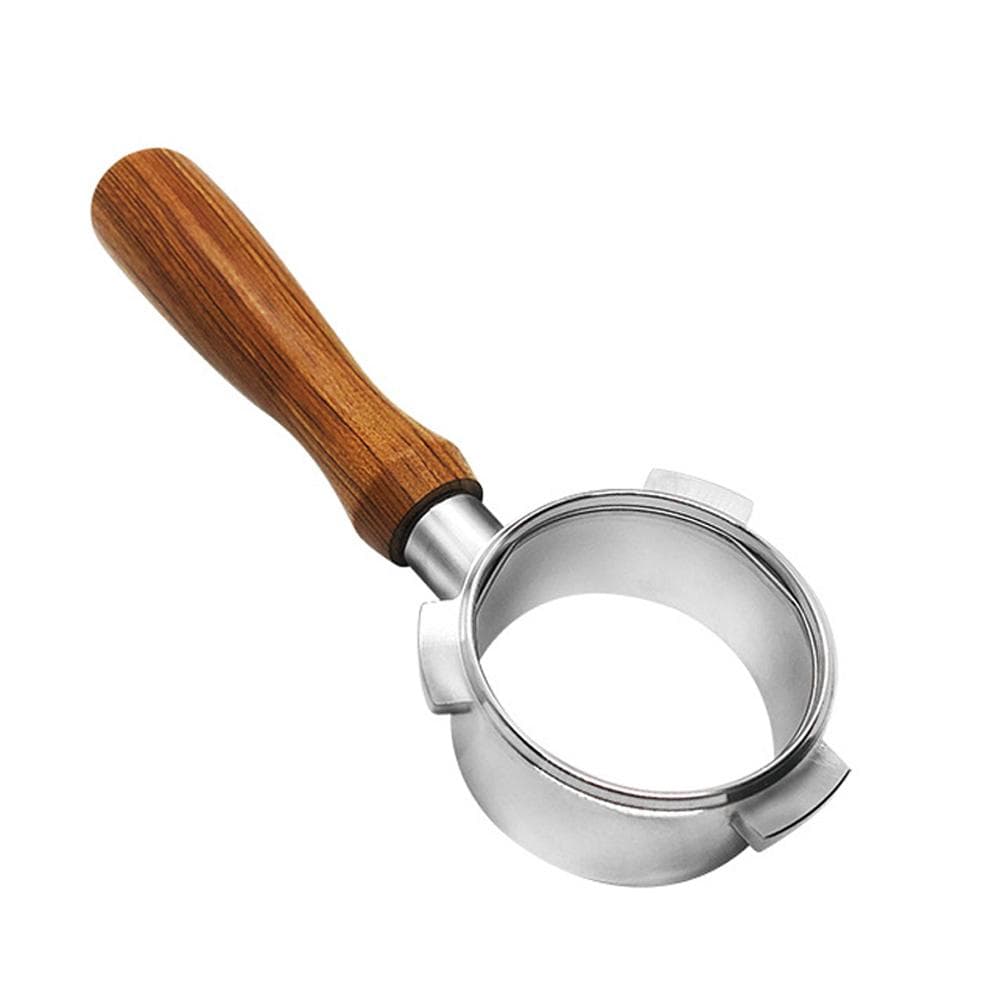 54mm Stainless Steel Coffee Machine Bottomless Filter Holder Portafilter Branch Wooden Handle multicolour