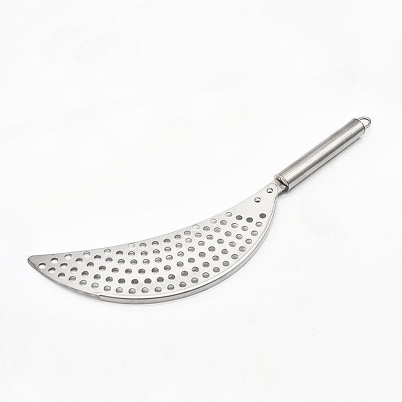 Pot Strainer Pan Drainer for Home Kitchen Easy Draining Pot Strainer Stainless Steel Pasta Drainer Pan Pot Strainer Kitchen Gadget Handle silver