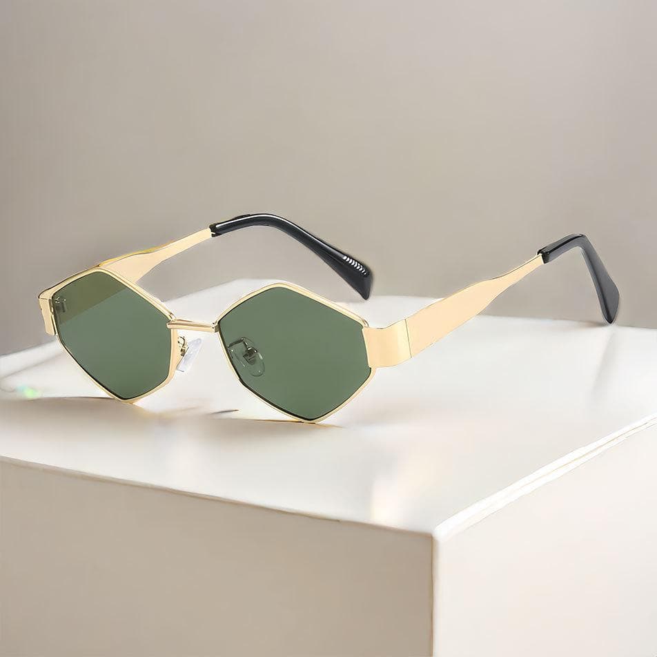 Women's Polygonal Metal Sunglasses UV400 Protection Fashion Shades for Party Street Photography