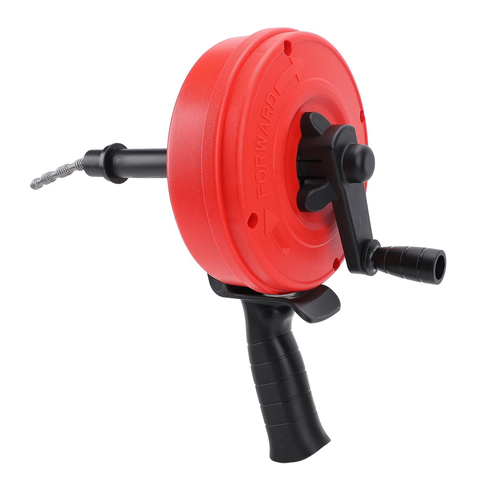 Drain Auger 65 Manganese Steel High Hardness Double Modes Plumbing Drain Auger Clog Remover for 5m / 16.4ft Spring