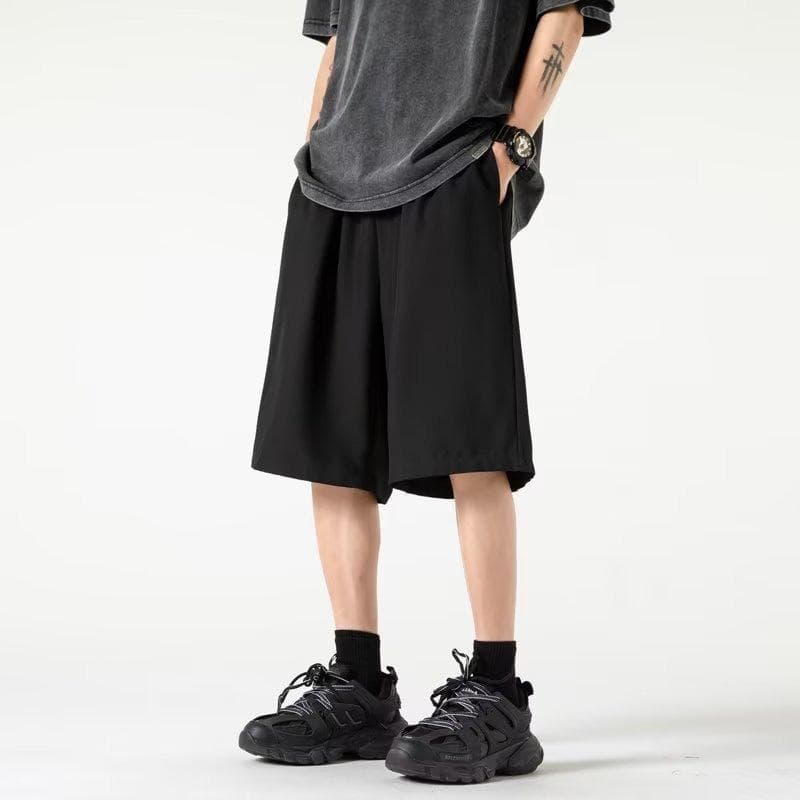 Shorts Men's Summer Tide Premium Sense Letter Five Points Sports Versatile Pants Teen Middle Pants 8XL black