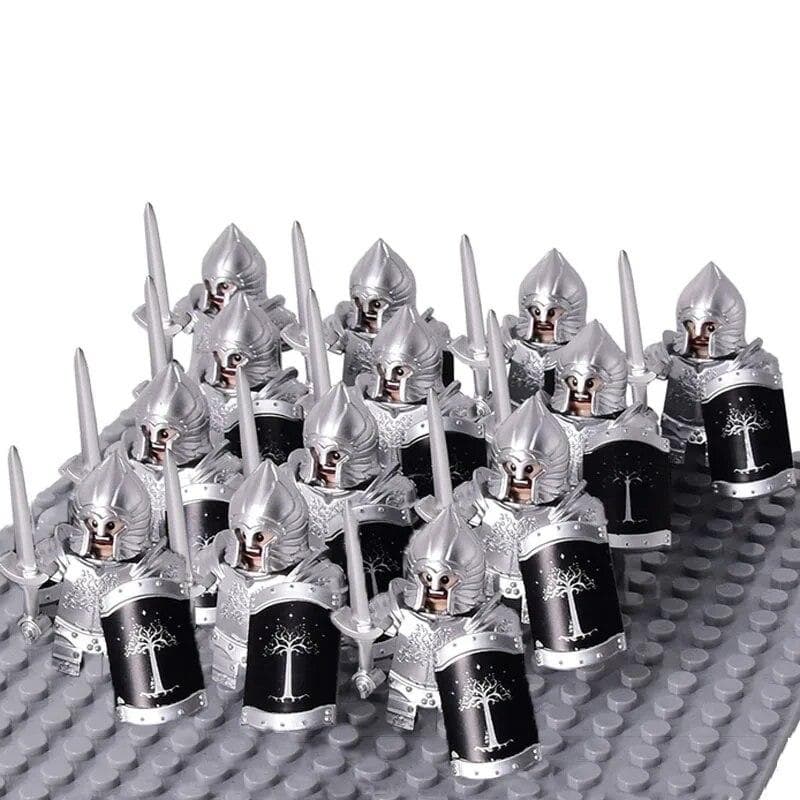 13pcs Medieval Age Castle Knights Military War Armored Rome Soldiers Spartan Warrior Figures With Sword Building Block Set Toys
