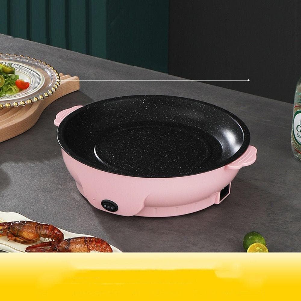 Large Firepower Frying Pan 7 Colors Electric Cooker New Portable Small Pot 22cm pink