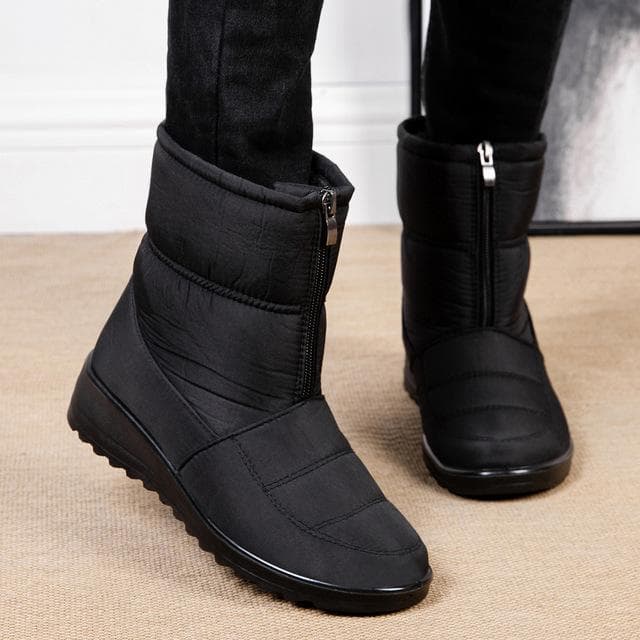 2023 Warm Winter Boots Women Boots Rain Boots Waterproof Women Shoes Snow Boots Fashion Mother Shoes 38 black