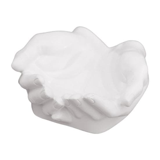 Cupped Hands Storage Bowl Palm Ornament Heavy Duty Resin Home Office white