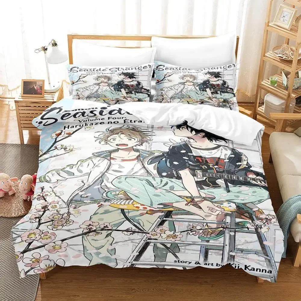 3D Print Seaside Stranger Bedding Set Cartoon Anime three-piece set Adult Kid Bedroom Duvet cover Sets Home Textiles Bedding set 70x133cm 2pcs