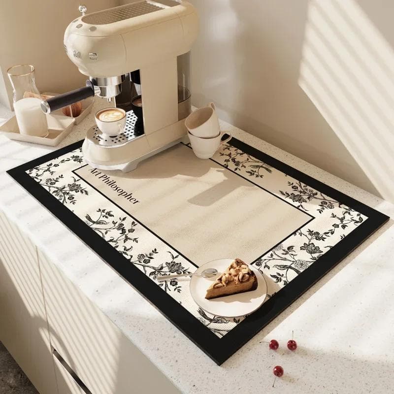 Non-Slip Table Mat for Coffee Machine, Absorbent, Quick-Drying Tablecloth, Home Kitchen Tableware, Drying Pad, Estera Para Secar 1pc 40x50cm
