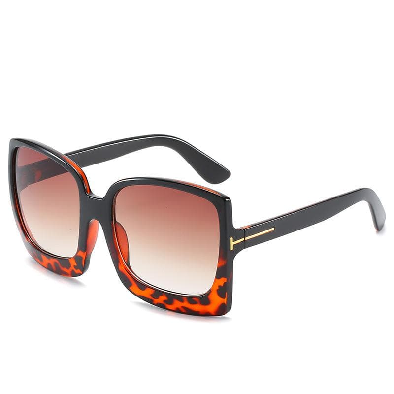 Higodoy Fashion Oversized Women Sunglasses Designer Plastic Big Frame Gradient UV400 Sun Glasses for Women