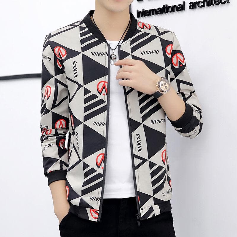 Spring and Autumn Casual Men's Plus Size Jacket Jacket Men's Trendy Slim Men's Baseball Uniforms M